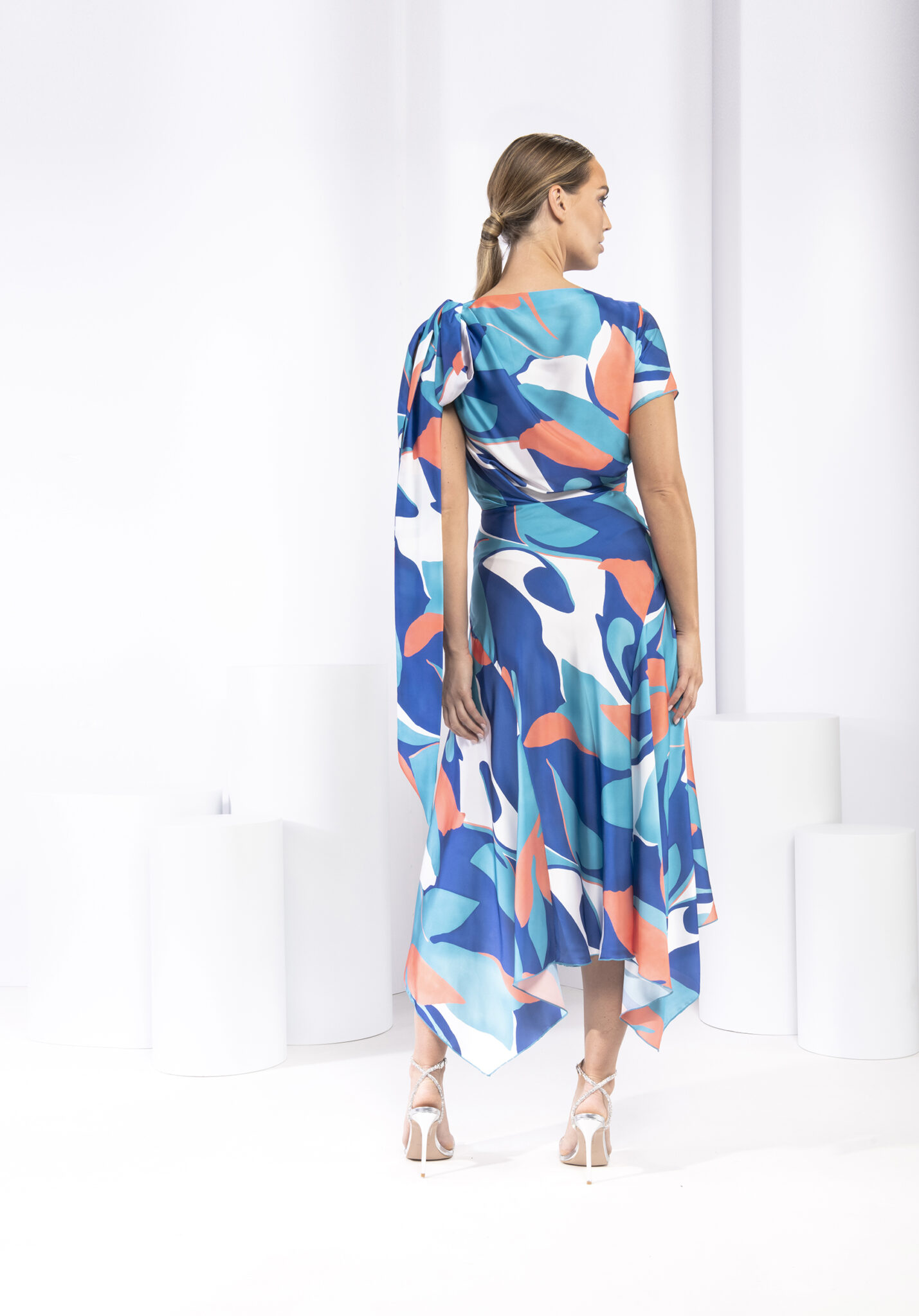 Didi Drape Dress Kevan Jon   070 Tropical Satin – Didi Drape Dress 1429x2048 